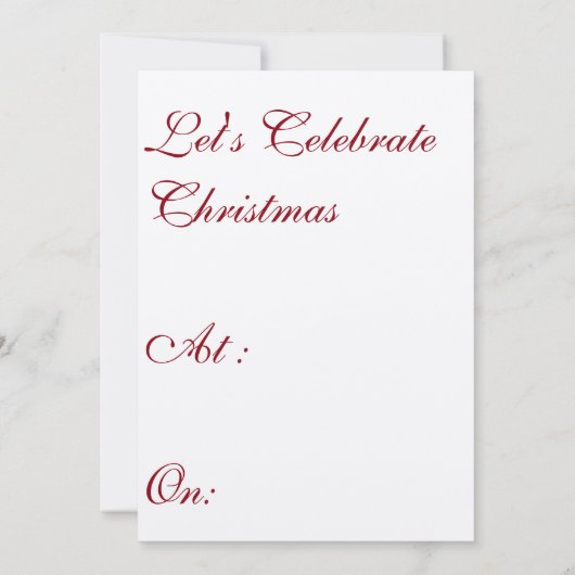 Vintages Weihnachten Einladung (Rückseite)