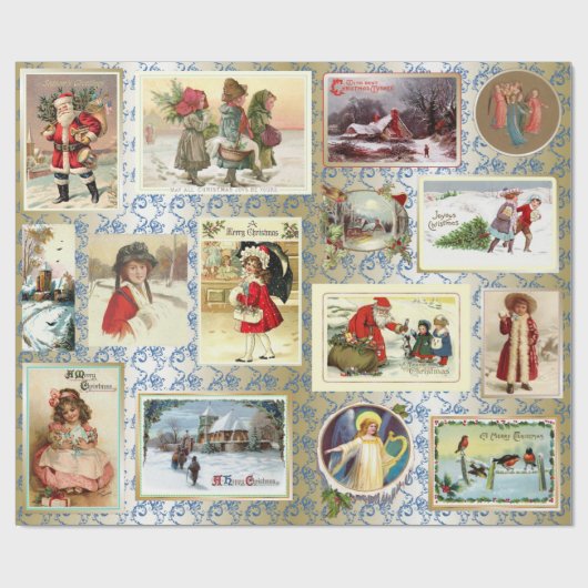 Vintages Weihnachten Geschenkpapier (Flach)