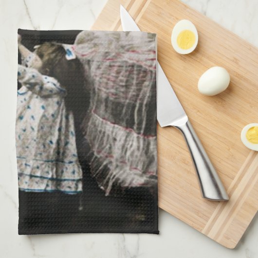 Vintages Weihnachten Geschirrtuch (Viertel Falte)