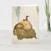 Vintages Weihnachten Goat Art Weihnachtskarte (Vorderseite)