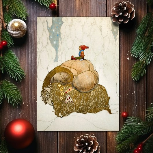 Vintages Weihnachten Goat Art Weihnachtskarte