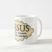 Vintages Weihnachten Jesus ist die Kaffeetasse (VorderseiteRechts)