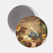 Vintages Weihnachten, religiöses Baby Jesus des Magnet (Vorderseite/Rückseite)