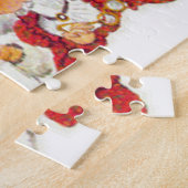 Vintages Weihnachten Sankt, die Frau Klaus küsst Puzzle (Seite)