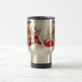 Vintages Weihnachten Sankt, die Frau Klaus küsst Reisebecher (Mittel)