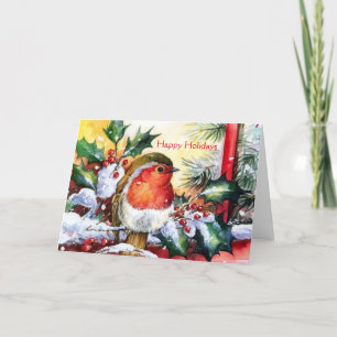 Vintages Weihnachten - Vogel auf Schnee bedeckte