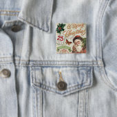 Vintages Weihnachten Weihnachtsmann Button (Beispiel)