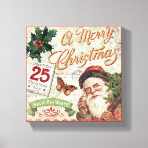 Vintages Weihnachten Weihnachtsmann Leinwanddruck