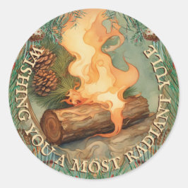 Vintages Weihnachten Wintersonne Runder Aufkleber