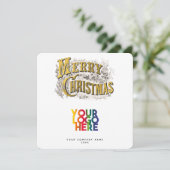 Vintages Weihnachts-Firmenlogo Feiertagskarte (Stehend Vorderseite)