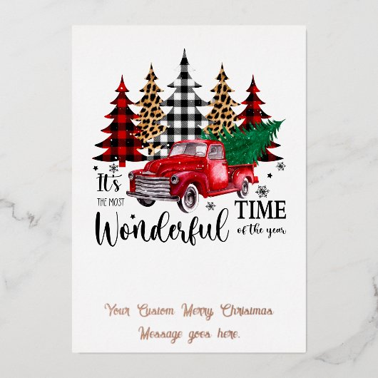 Vintages Weihnachts- und Neujahrsbild Folien Feiertagskarte (Vorderseite)