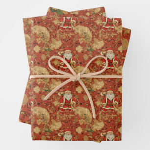 Vintages Weihnachts-Weihnachtsmuster Nr. 1 Geschenkpapier Set