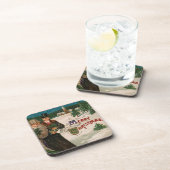 Vintages Weihnachtsabends-Weg-Set Getränkeuntersetzer (Rechte Seite)