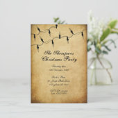 Vintages Weihnachtsbaum Fairy Lights Party Einladung (Stehend Vorderseite)