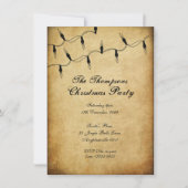 Vintages Weihnachtsbaum Fairy Lights Party Einladung (Vorderseite)