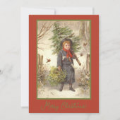 Vintages Weihnachtsbaum Kindermädchen Gruß Feiertagskarte (Vorderseite)