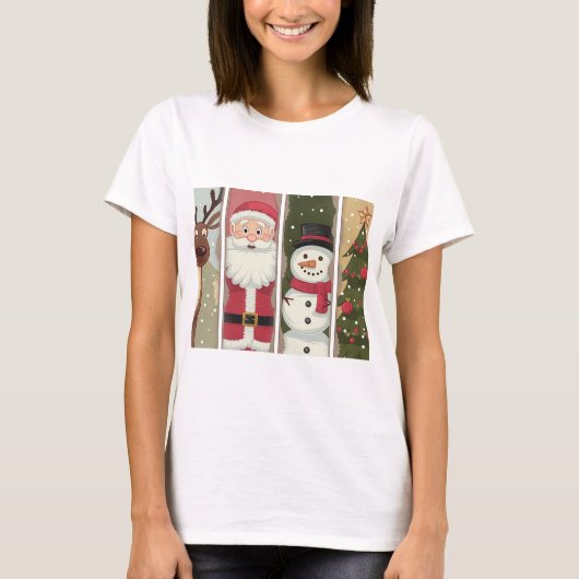 Vintages Weihnachtsbaum-Shirt T-Shirt (Vorderseite)