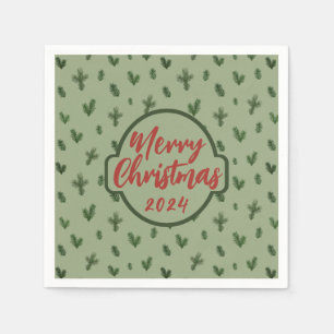 Vintages Weihnachtsbaummuster Serviette