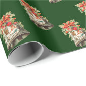Vintages Weihnachtsbell-Verpackungspapier Geschenkpapier (Rolleneckpunkt)