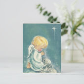 Vintages Weihnachtsbetender Engel Feiertagspostkarte (Stehend Vorderseite)