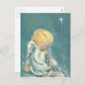 Vintages Weihnachtsbetender Engel Feiertagspostkarte (Vorne/Hinten)