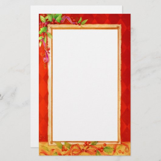 Vintages Weihnachtsbriefpapier Briefpapier (Vorne/Hinten)