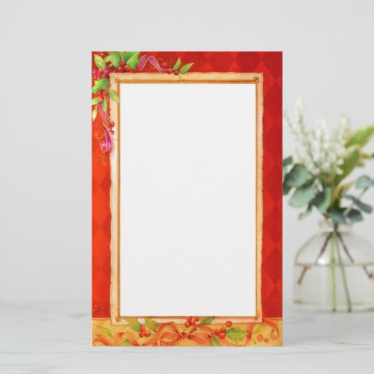 Vintages Weihnachtsbriefpapier Briefpapier (Stehend Vorderseite)