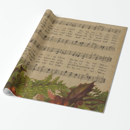 Vintages Weihnachtscarol-Musik-Blatt Geschenkpapier (Ungerollt)