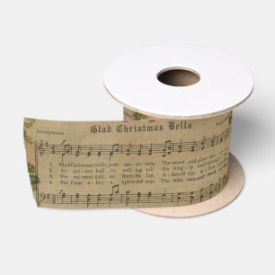 Vintages Weihnachtscarol-Musik-Blatt Satinband