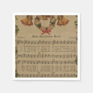 Vintages Weihnachtscarol-Musik-Blatt Serviette