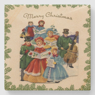 Vintages Weihnachtscarolers-Weihnachten Steinuntersetzer
