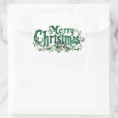 Vintages Weihnachtsdesign2 Quadratischer Aufkleber (Tasche)