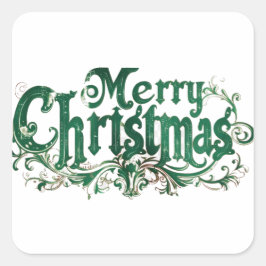 Vintages Weihnachtsdesign2 Quadratischer Aufkleber