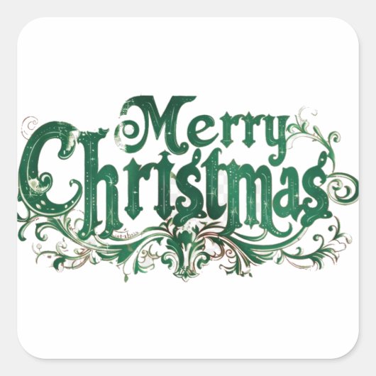 Vintages Weihnachtsdesign2 Quadratischer Aufkleber (Vorderseite)