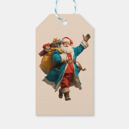 Vintages Weihnachtsdesign Geschenkanhänger (Rückseite)