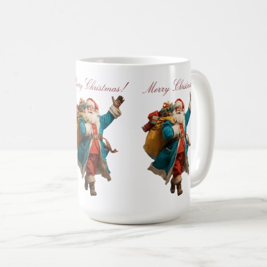 Vintages Weihnachtsdesign Kaffeetasse (VorderseiteRechts)