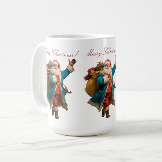 Vintages Weihnachtsdesign Kaffeetasse (Vorderseite Links)