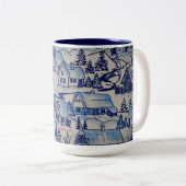 Vintages Weihnachtsdorf-fröhlicher Zweifarbige Tasse (VorderseiteRechts)