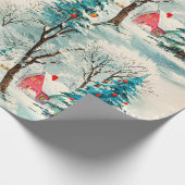 Vintages Weihnachtsdorf Geschenkpapier (Ecke)