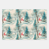 Vintages Weihnachtsdorf Geschenkpapier Set (Vorderseite)