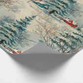 Vintages Weihnachtsdorf II Geschenkpapier (Ecke)