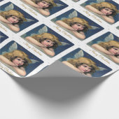Vintages Weihnachtsengels-Kind und Schneeflocken Geschenkpapier (Ecke)