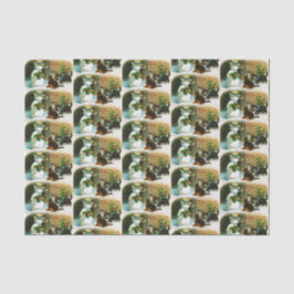 Vintages Weihnachtsfeiertag Snowman-Katzen-Party Seidenpapier