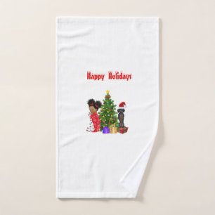 Vintages Weihnachtsfeiertags-Dackel-Handtuch Handtuch