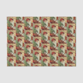 Vintages Weihnachtsfeiertags-Sankt-Partygewebe Seidenpapier