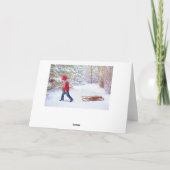 Vintages Weihnachtsfest des Roten Autos Karte (Rückseite)