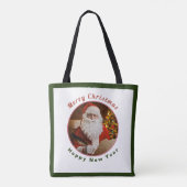 Vintages Weihnachtsfest des Weihnachtsmannes Tasche (Rückseite)