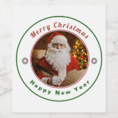 Vintages Weihnachtsfest des Weihnachtsmannes Weinetikett (Einzelnes Label)