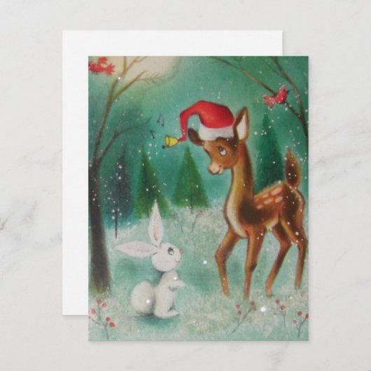Vintages Weihnachtsfest Feiertagskarte (Vorne/Hinten)