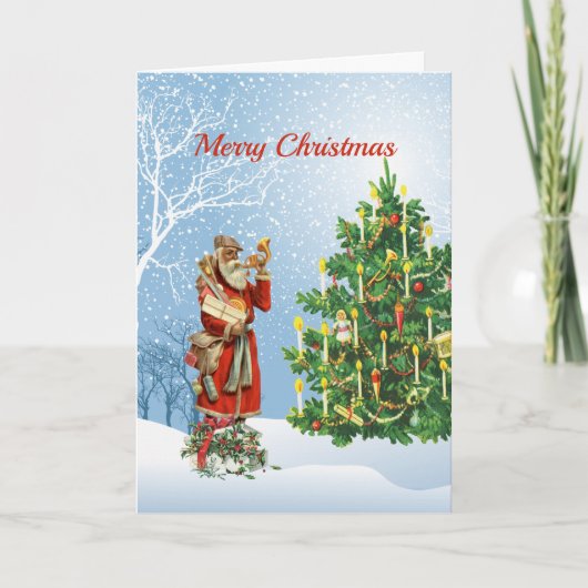 Vintages Weihnachtsfest Feiertagskarte (Vorderseite)